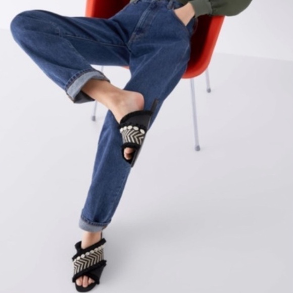 Zara Frayed Seashell Slides size 38 US 7.5 - Picture 9 of 9